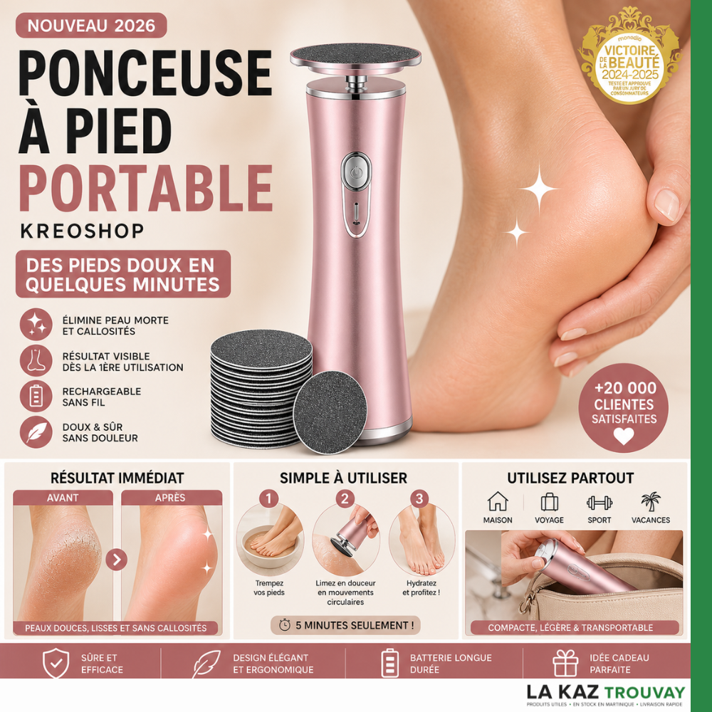 Ponceuse Pied Portable Pro™ – Pieds Doux & Lisses Dès La 1ère Utilisation