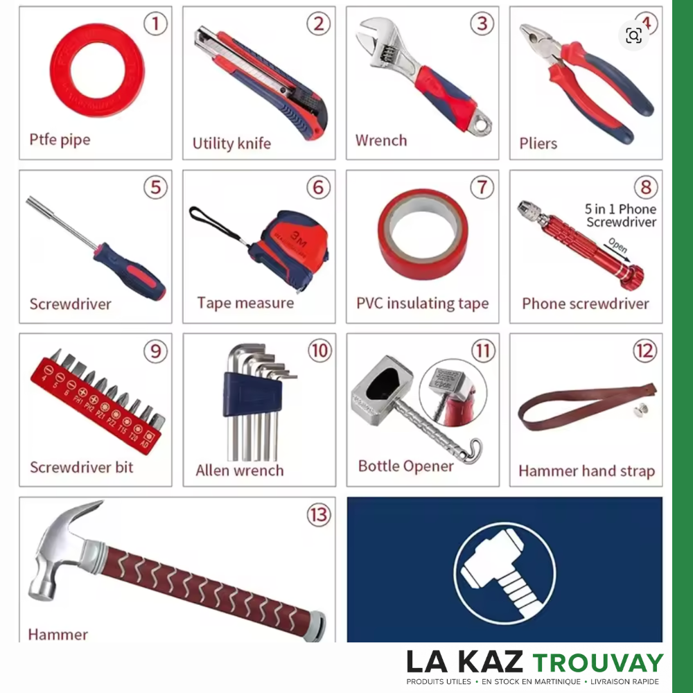 Marteau de Thor™ 13-en-1 – La Boîte à Outils Cachée qui Impressionne Tout le Monde